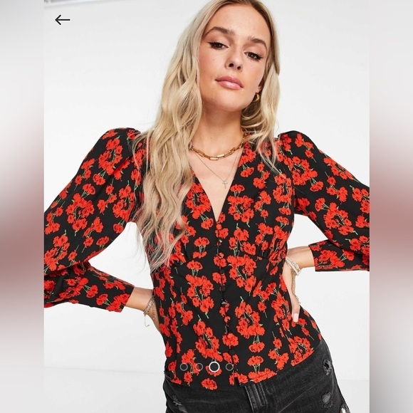 GLAMOROUS fitted button front blouse - Picture 4 of 12